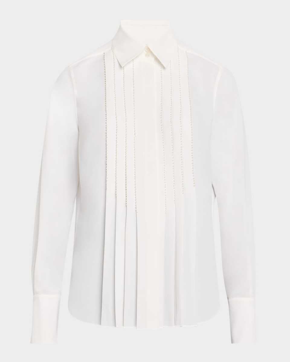 Pleated Pearly Beaded Blous